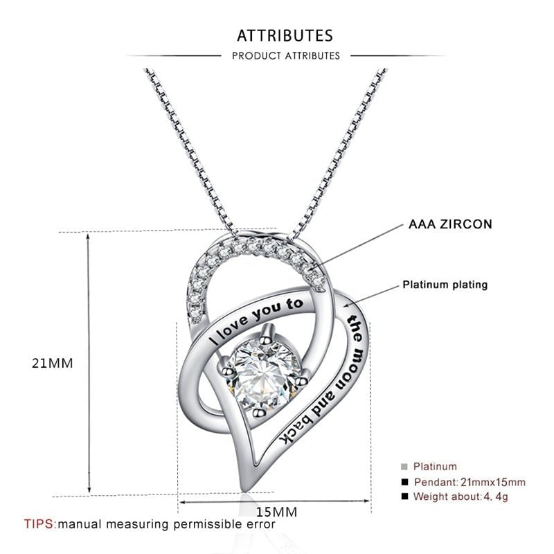 To My Daughter Necklace for Women Crystal Heart Pendant Necklace from Dad LoveCube Necklace for Daughter Gifts for Family | 0 | Tage-Active