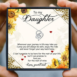 To My Daughter Necklace for Women Crystal Heart Pendant Necklace from Dad LoveCube Necklace for Daughter Gifts for Family | 0 | Tage-Active
