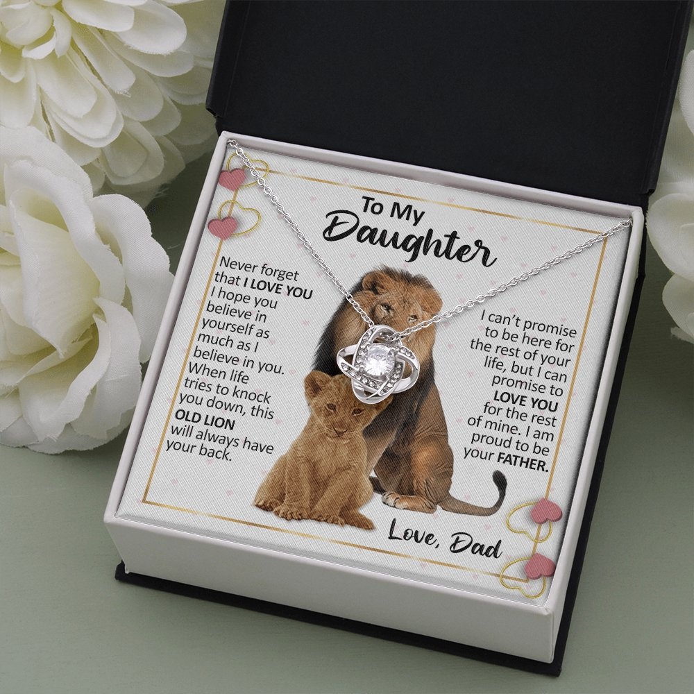 To My Daughter | Proud To Be Your Father (Love Knot Necklace) | Jewelry | C30011TG, C30011TR, lx-C30011, PB23-WOOD, PROD-2232299, PT-922, TNM-1, USER-43062 | TageUnlimited