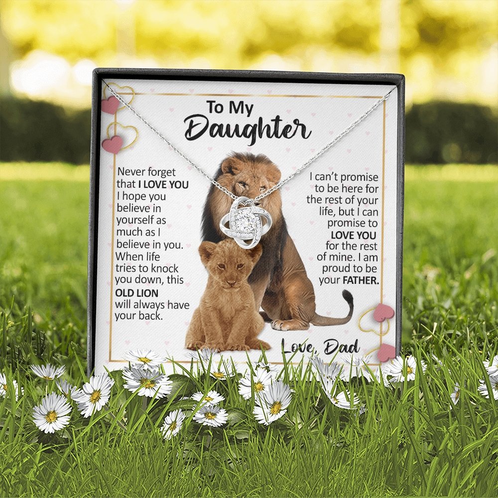 To My Daughter | Proud To Be Your Father (Love Knot Necklace) | Jewelry | C30011TG, C30011TR, lx-C30011, PB23-WOOD, PROD-2232299, PT-922, TNM-1, USER-43062 | TageUnlimited