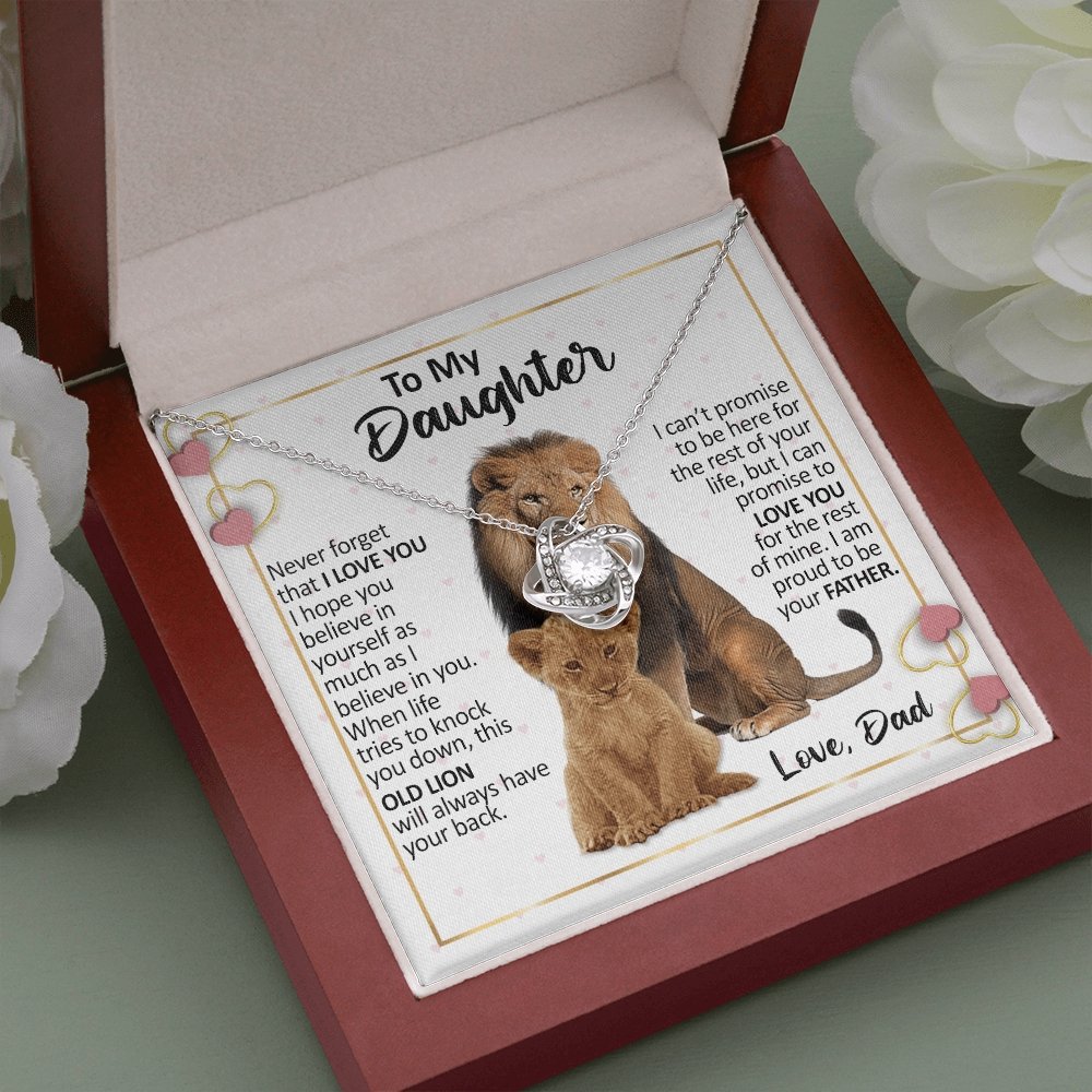 To My Daughter | Proud To Be Your Father (Love Knot Necklace) | Jewelry | C30011TG, C30011TR, lx-C30011, PB23-WOOD, PROD-2232299, PT-922, TNM-1, USER-43062 | TageUnlimited