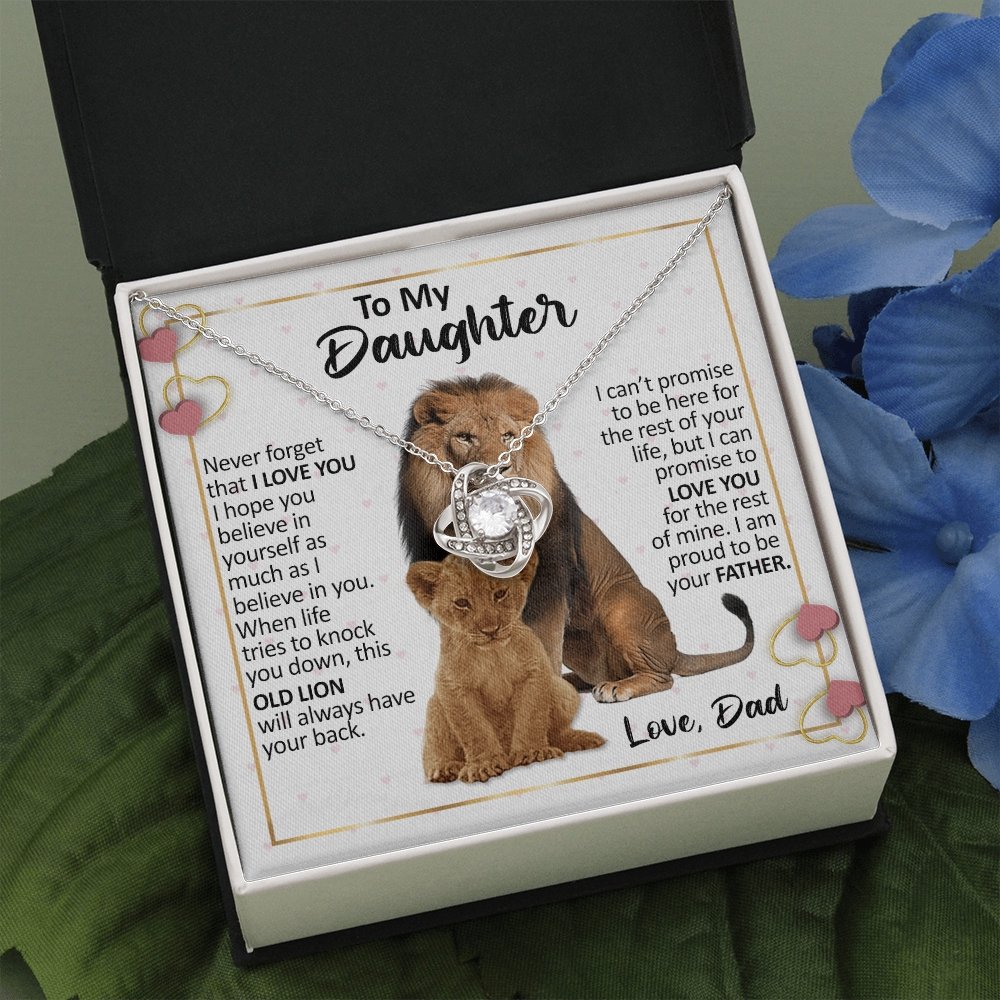 To My Daughter | Proud To Be Your Father (Love Knot Necklace) | Jewelry | C30011TG, C30011TR, lx-C30011, PB23-WOOD, PROD-2232299, PT-922, TNM-1, USER-43062 | TageUnlimited
