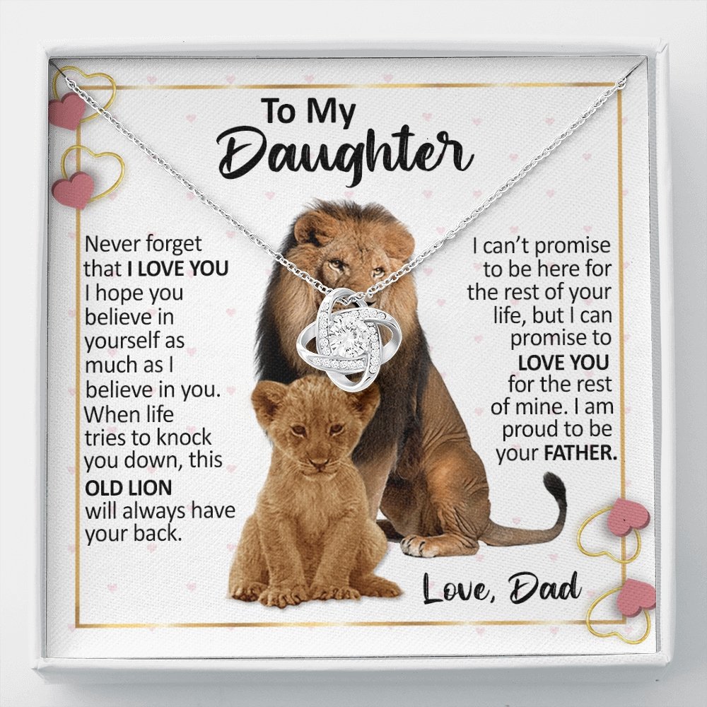 To My Daughter | Proud To Be Your Father (Love Knot Necklace) | Jewelry | C30011TG, C30011TR, lx-C30011, PB23-WOOD, PROD-2232299, PT-922, TNM-1, USER-43062 | TageUnlimited