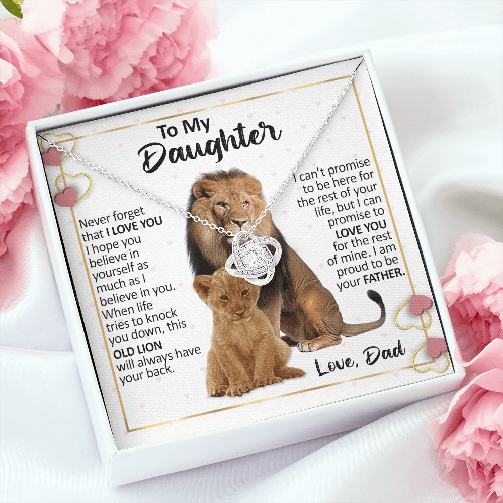 To My Daughter | Proud To Be Your Father (Love Knot Necklace) | Jewelry | C30011TG, C30011TR, lx-C30011, PB23-WOOD, PROD-2232299, PT-922, TNM-1, USER-43062 | TageUnlimited