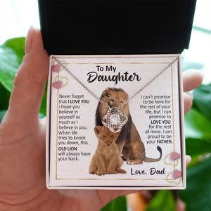 To My Daughter | Proud To Be Your Father (Love Knot Necklace) | Jewelry | C30011TG, C30011TR, lx-C30011, PB23-WOOD, PROD-2232299, PT-922, TNM-1, USER-43062 | TageUnlimited