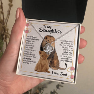 To My Daughter | Proud To Be Your Father (Love Knot Necklace) | Jewelry | C30011TG, C30011TR, lx-C30011, PB23-WOOD, PROD-2232299, PT-922, TNM-1, USER-43062 | TageUnlimited