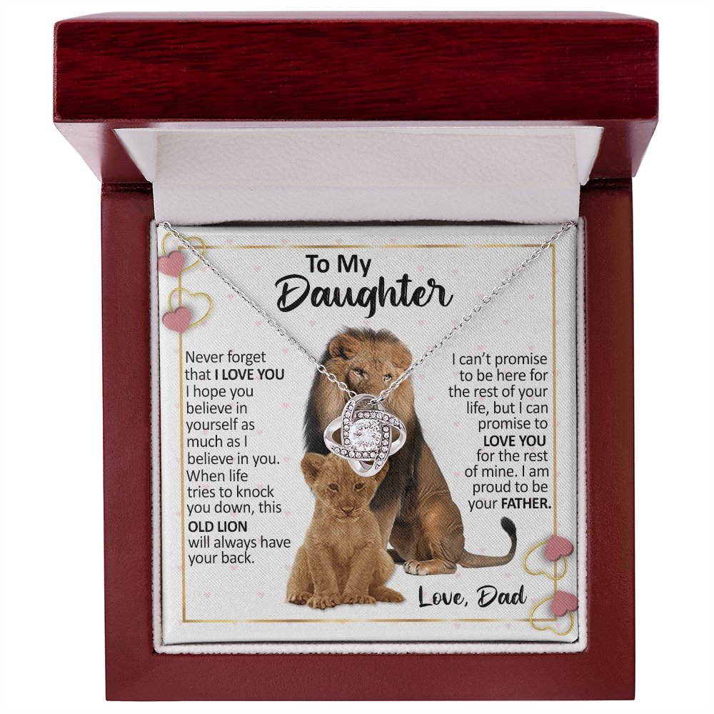 To My Daughter | Proud To Be Your Father (Love Knot Necklace) | Jewelry | C30011TG, C30011TR, lx-C30011, PB23-WOOD, PROD-2232299, PT-922, TNM-1, USER-43062 | TageUnlimited