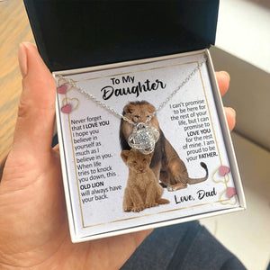 To My Daughter | Proud To Be Your Father (Love Knot Necklace) | Jewelry | C30011TG, C30011TR, lx-C30011, PB23-WOOD, PROD-2232299, PT-922, TNM-1, USER-43062 | TageUnlimited
