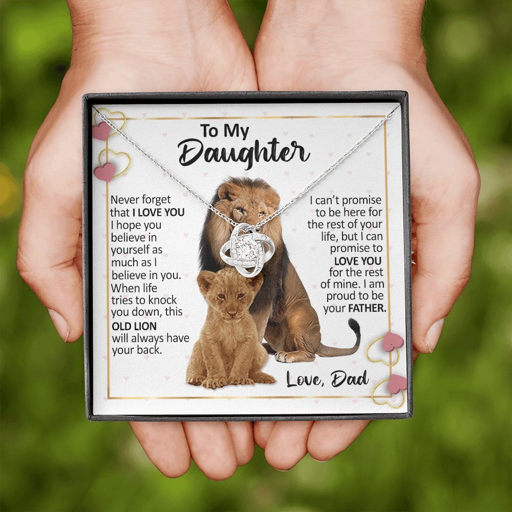 To My Daughter | Proud To Be Your Father (Love Knot Necklace) | Jewelry | C30011TG, C30011TR, lx-C30011, PB23-WOOD, PROD-2232299, PT-922, TNM-1, USER-43062 | TageUnlimited