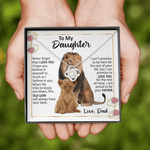 To My Daughter | Proud To Be Your Father (Love Knot Necklace) | Jewelry | C30011TG, C30011TR, lx-C30011, PB23-WOOD, PROD-2232299, PT-922, TNM-1, USER-43062 | TageUnlimited