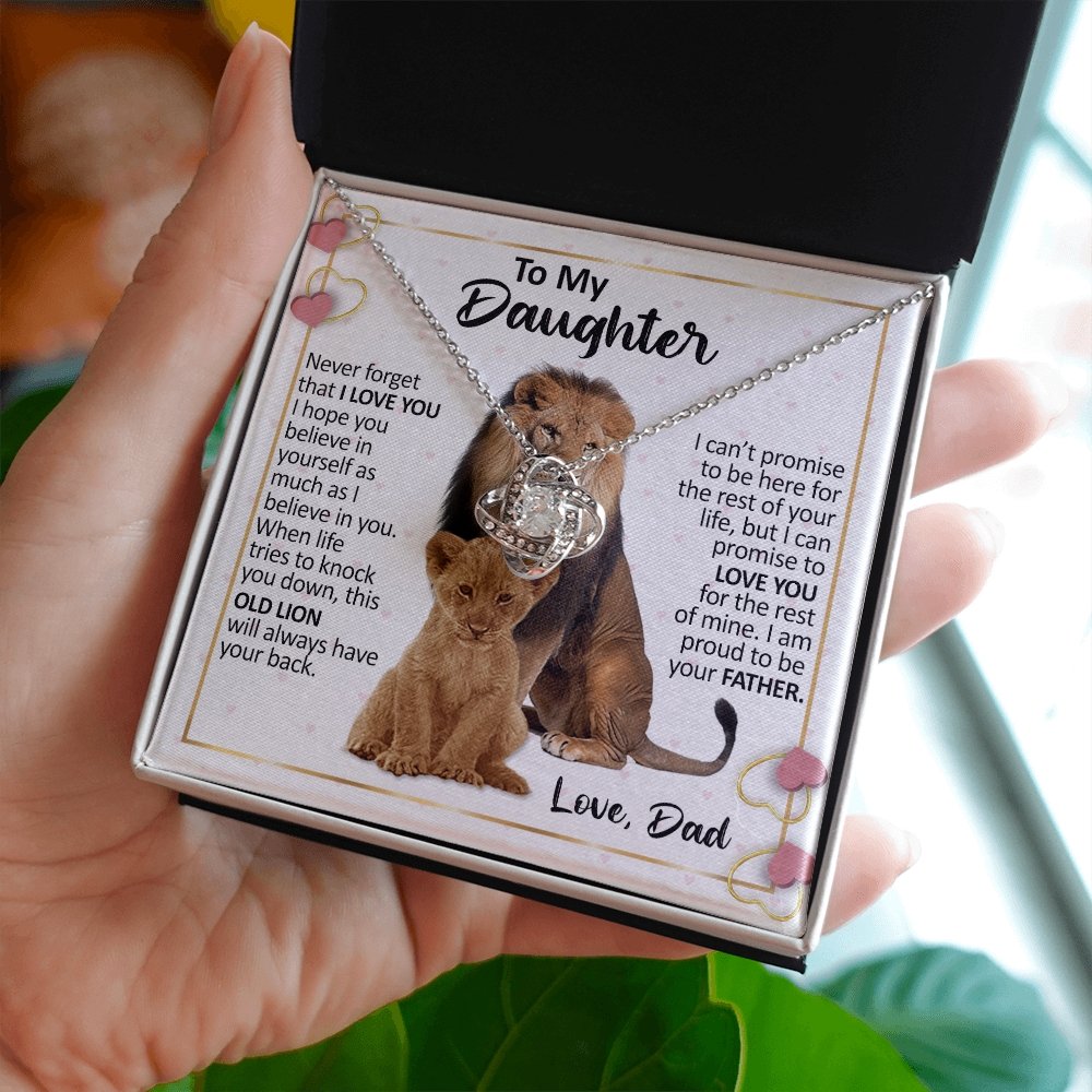 To My Daughter | Proud To Be Your Father (Love Knot Necklace) | Jewelry | C30011TG, C30011TR, lx-C30011, PB23-WOOD, PROD-2232299, PT-922, TNM-1, USER-43062 | TageUnlimited