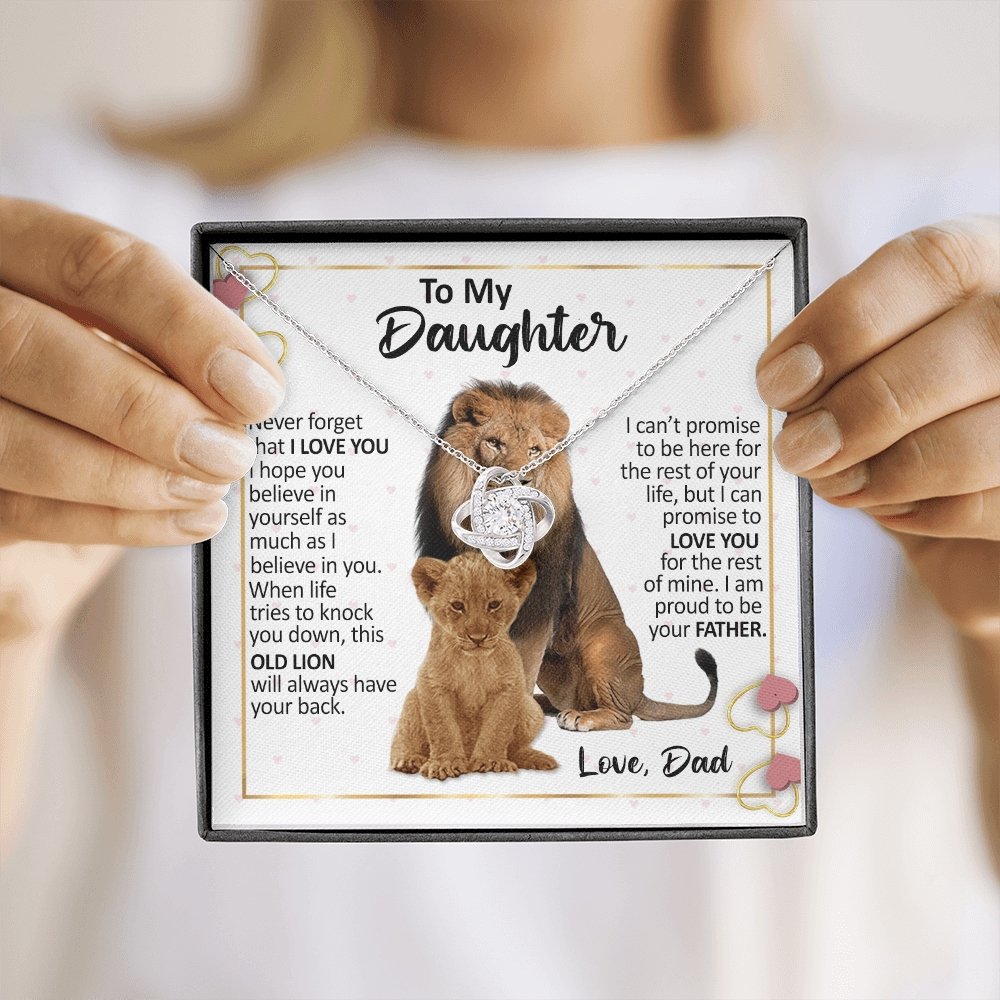 To My Daughter | Proud To Be Your Father (Love Knot Necklace) | Jewelry | C30011TG, C30011TR, lx-C30011, PB23-WOOD, PROD-2232299, PT-922, TNM-1, USER-43062 | TageUnlimited