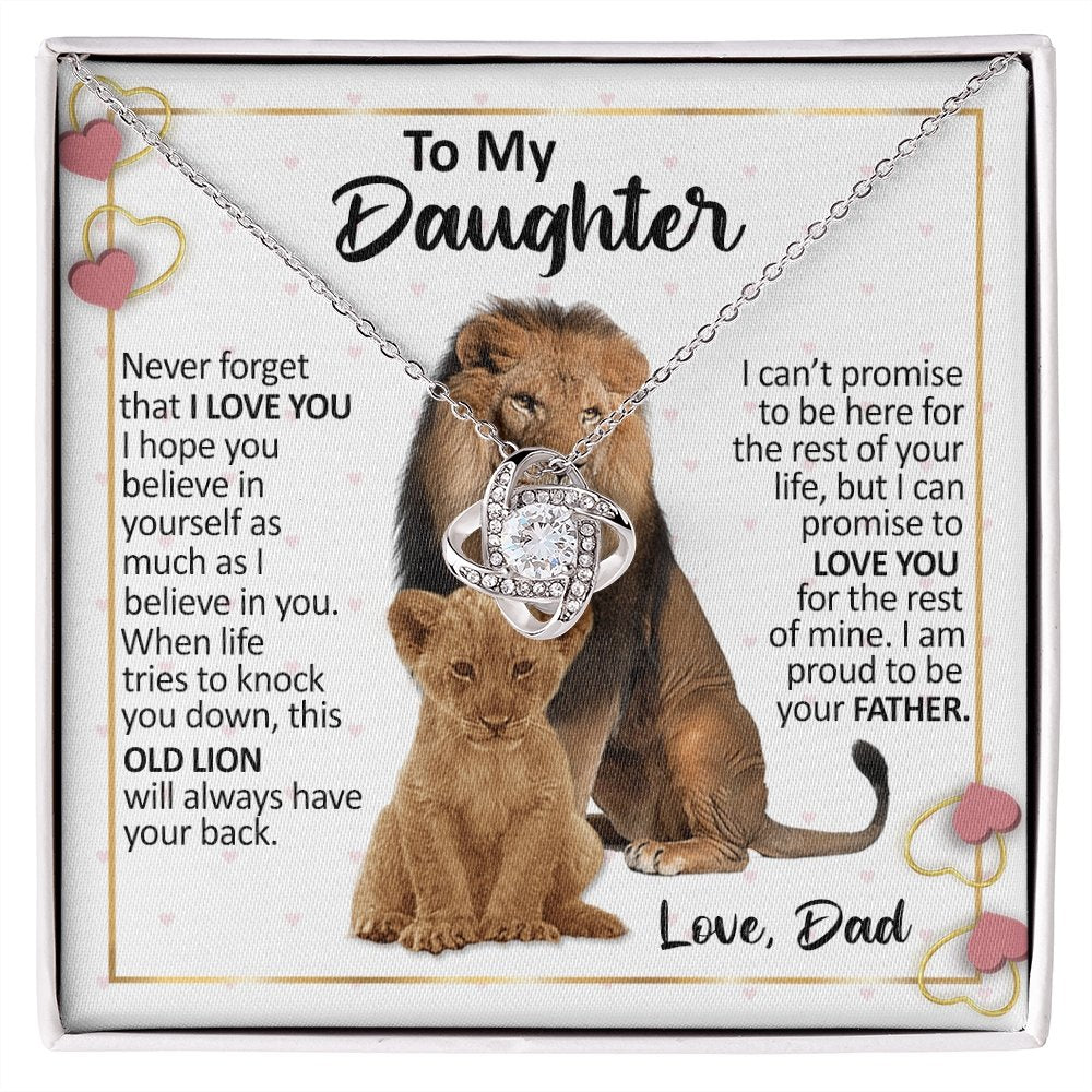 To My Daughter | Proud To Be Your Father (Love Knot Necklace) | Jewelry | C30011TG, C30011TR, lx-C30011, PB23-WOOD, PROD-2232299, PT-922, TNM-1, USER-43062 | TageUnlimited