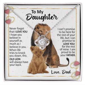 To My Daughter | Proud To Be Your Father (Love Knot Necklace) | Jewelry | C30011TG, C30011TR, lx-C30011, PB23-WOOD, PROD-2232299, PT-922, TNM-1, USER-43062 | TageUnlimited