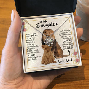To My Daughter | Proud To Be Your Father (Love Knot Necklace) | Jewelry | C30011TG, C30011TR, lx-C30011, PB23-WOOD, PROD-2232299, PT-922, TNM-1, USER-43062 | TageUnlimited