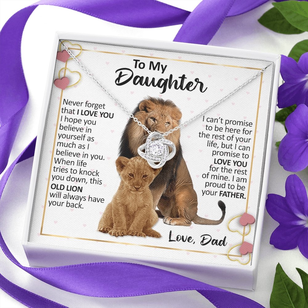 To My Daughter | Proud To Be Your Father (Love Knot Necklace) | Jewelry | C30011TG, C30011TR, lx-C30011, PB23-WOOD, PROD-2232299, PT-922, TNM-1, USER-43062 | TageUnlimited