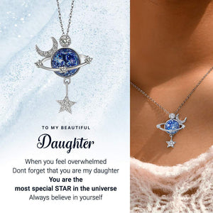 To My Daughter Shiny Zircon Star Moon Pendant Necklace With Card For Women Creative Planet Astronaut Choker Necklace Jewelry | 0 | Tage-Active