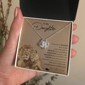 To My Daughter | You Are Braver (Love Knot Necklace) | Jewelry | C30011TG, C30011TR, lx-C30011, PB23-WOOD, PROD-2252275, PT-922, TNM-1, USER-43062 | TageUnlimited