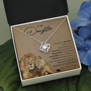 To My Daughter | You Are Braver (Love Knot Necklace) | Jewelry | C30011TG, C30011TR, lx-C30011, PB23-WOOD, PROD-2252275, PT-922, TNM-1, USER-43062 | TageUnlimited