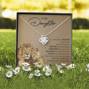 To My Daughter | You Are Braver (Love Knot Necklace) | Jewelry | C30011TG, C30011TR, lx-C30011, PB23-WOOD, PROD-2252275, PT-922, TNM-1, USER-43062 | TageUnlimited