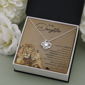 To My Daughter | You Are Braver (Love Knot Necklace) | Jewelry | C30011TG, C30011TR, lx-C30011, PB23-WOOD, PROD-2252275, PT-922, TNM-1, USER-43062 | TageUnlimited