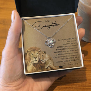 To My Daughter | You Are Braver (Love Knot Necklace) | Jewelry | C30011TG, C30011TR, lx-C30011, PB23-WOOD, PROD-2252275, PT-922, TNM-1, USER-43062 | TageUnlimited