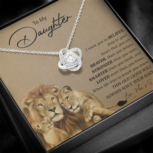 To My Daughter | You Are Braver (Love Knot Necklace) | Jewelry | C30011TG, C30011TR, lx-C30011, PB23-WOOD, PROD-2252275, PT-922, TNM-1, USER-43062 | TageUnlimited