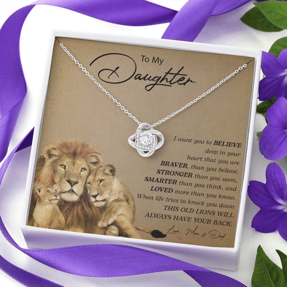 To My Daughter | You Are Braver (Love Knot Necklace) | Jewelry | C30011TG, C30011TR, lx-C30011, PB23-WOOD, PROD-2252275, PT-922, TNM-1, USER-43062 | TageUnlimited