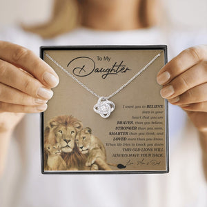To My Daughter | You Are Braver (Love Knot Necklace) | Jewelry | C30011TG, C30011TR, lx-C30011, PB23-WOOD, PROD-2252275, PT-922, TNM-1, USER-43062 | TageUnlimited