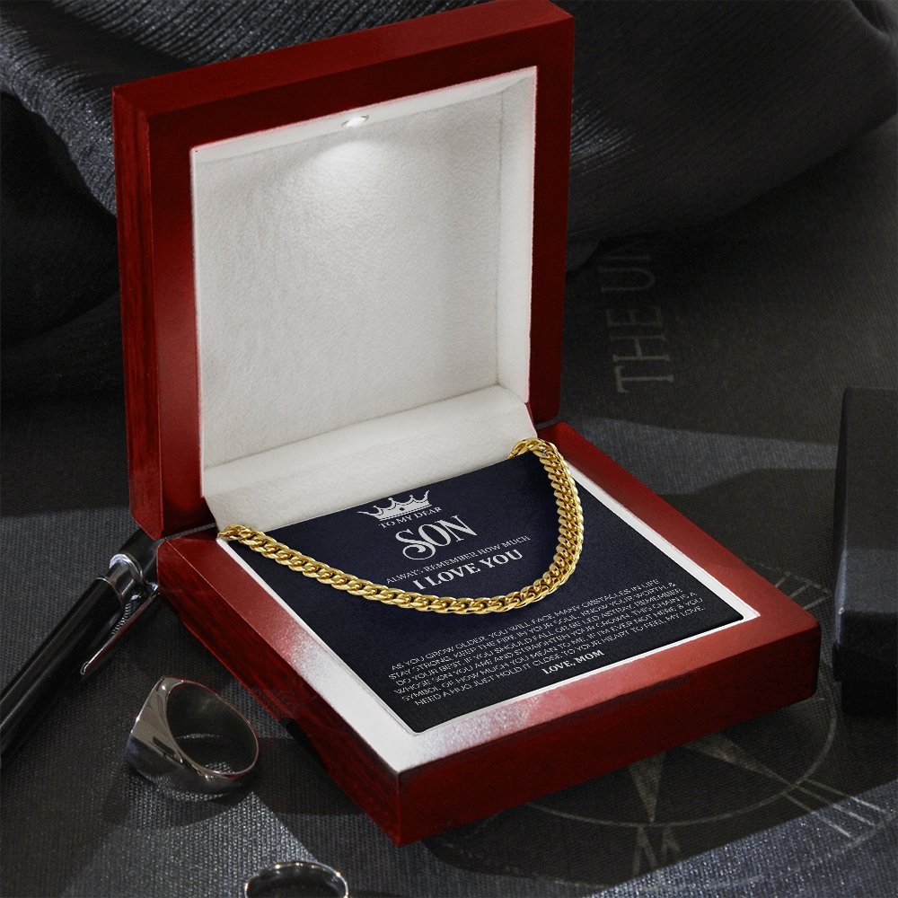 To My Dear Son | Always Remember | Jewelry | C30184T, C30184TG, lx-C30184, PB23-WOOD, PROD-1996457, PT-1772, USER-43062 | TageUnlimited
