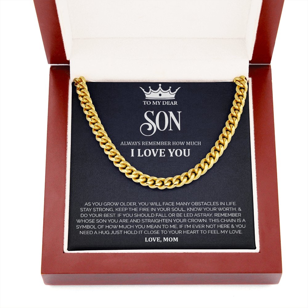 To My Dear Son | Always Remember | Jewelry | C30184T, C30184TG, lx-C30184, PB23-WOOD, PROD-1996457, PT-1772, USER-43062 | TageUnlimited