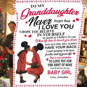To My Granddaughter You'll Always Be My Baby Girl Blanket. | Blanket | TageUnlimited