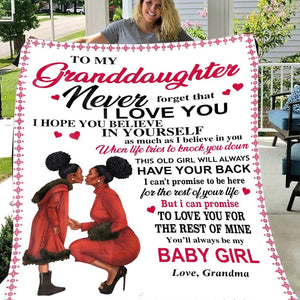 To My Granddaughter You'll Always Be My Baby Girl Blanket. | Blanket | TageUnlimited