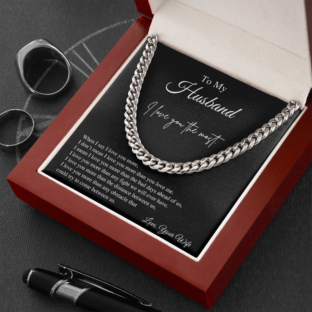 To My Husband | I Love You The Most ❤️🥰 | Jewelry | C30184T, C30184TG, lx-C30184, PB23-WOOD, PROD-1805590, PT-1772, USER-43062 | TageUnlimited