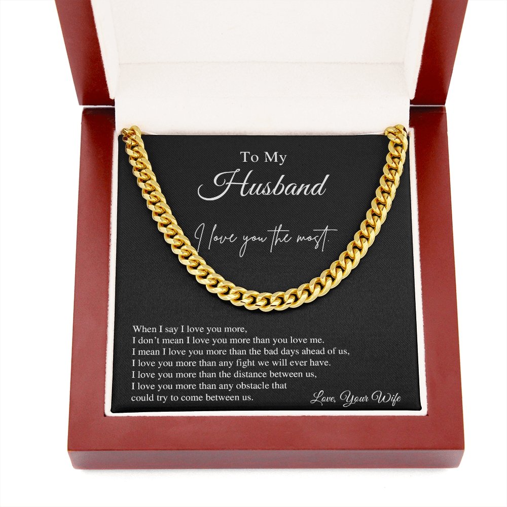 To My Husband | I Love You The Most ❤️🥰 | Jewelry | C30184T, C30184TG, lx-C30184, PB23-WOOD, PROD-1805590, PT-1772, USER-43062 | TageUnlimited
