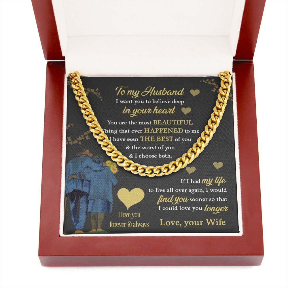 To My Husband | You Are The Most Beautiful Thing ❤️🔥 | Jewelry | C30184T, C30184TG, lx-C30184, PB23-WOOD, PROD-1818809, PT-1772, USER-43062 | TageUnlimited