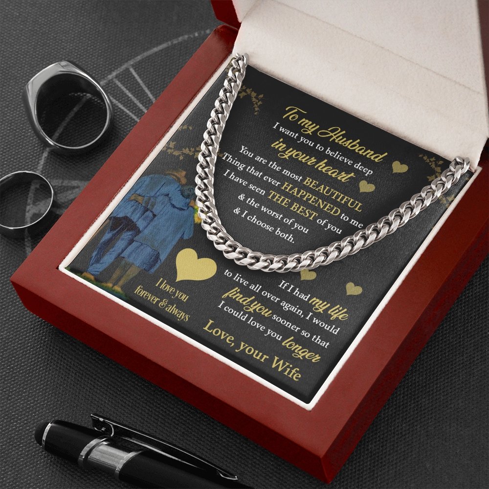 To My Husband | You Are The Most Beautiful Thing ❤️🔥 | Jewelry | C30184T, C30184TG, lx-C30184, PB23-WOOD, PROD-1818809, PT-1772, USER-43062 | TageUnlimited