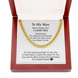 To My Man | My Everything ❤️🥰 | Jewelry | C30184T, C30184TG, lx-C30184, PB23-WOOD, PROD-1805744, PT-1772, USER-43062 | TageUnlimited