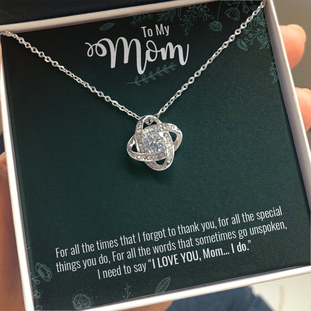 To My Mom | I Do Love You ❤️❤️❤️( Love Knot Necklace) | Jewelry | C30011TG, C30011TR, lx-C30011, PB23-WOOD, PROD-1879214, PT-922, TNM-1, USER-43062 | TageUnlimited