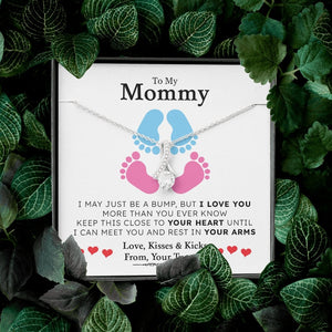 To My Mommy | I May Just Be A Bump 💗💙 | Jewelry | C30084TG, C30084TR, lx-C30084, PB23-WOOD, PROD-1875625, PT-930, TNM-1, USER-43062 | TageUnlimited
