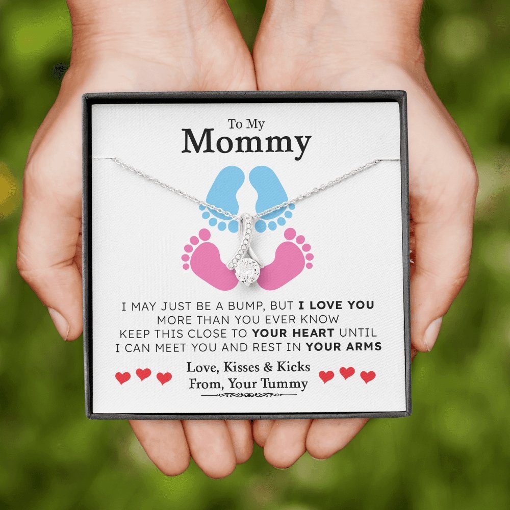 To My Mommy | I May Just Be A Bump 💗💙 | Jewelry | C30084TG, C30084TR, lx-C30084, PB23-WOOD, PROD-1875625, PT-930, TNM-1, USER-43062 | TageUnlimited