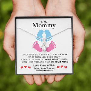 To My Mommy | I May Just Be A Bump 💗💙 | Jewelry | C30084TG, C30084TR, lx-C30084, PB23-WOOD, PROD-1875625, PT-930, TNM-1, USER-43062 | TageUnlimited