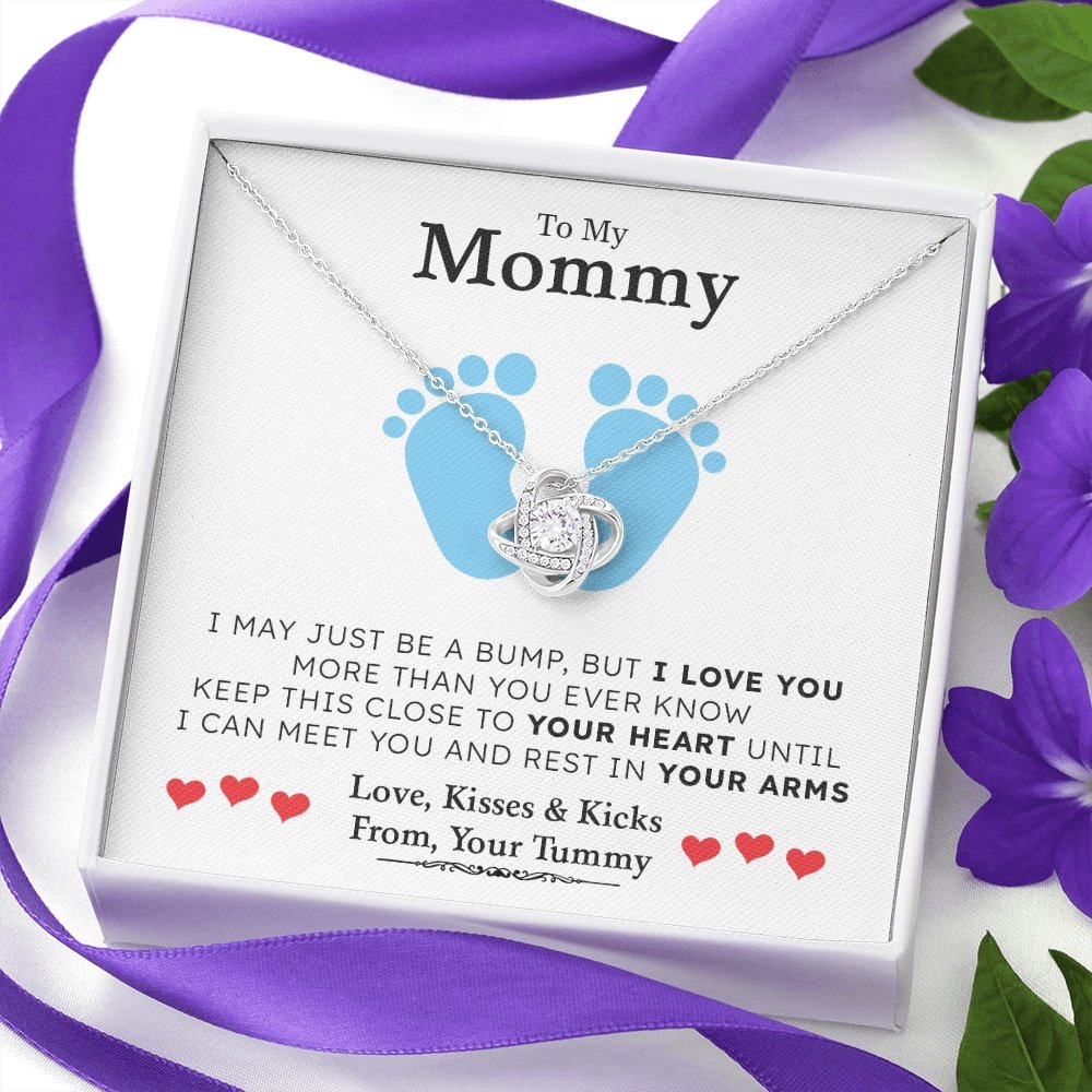 To my Mommy | I May Just Be A Bump 💙💎(Love Knot Necklace) | Jewelry | C30011TG, C30011TR, lx-C30011, PB23-WOOD, PROD-1875621, PT-922, TNM-1, USER-43062 | TageUnlimited