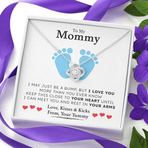 To my Mommy | I May Just Be A Bump 💙💎(Love Knot Necklace) | Jewelry | C30011TG, C30011TR, lx-C30011, PB23-WOOD, PROD-1875621, PT-922, TNM-1, USER-43062 | TageUnlimited