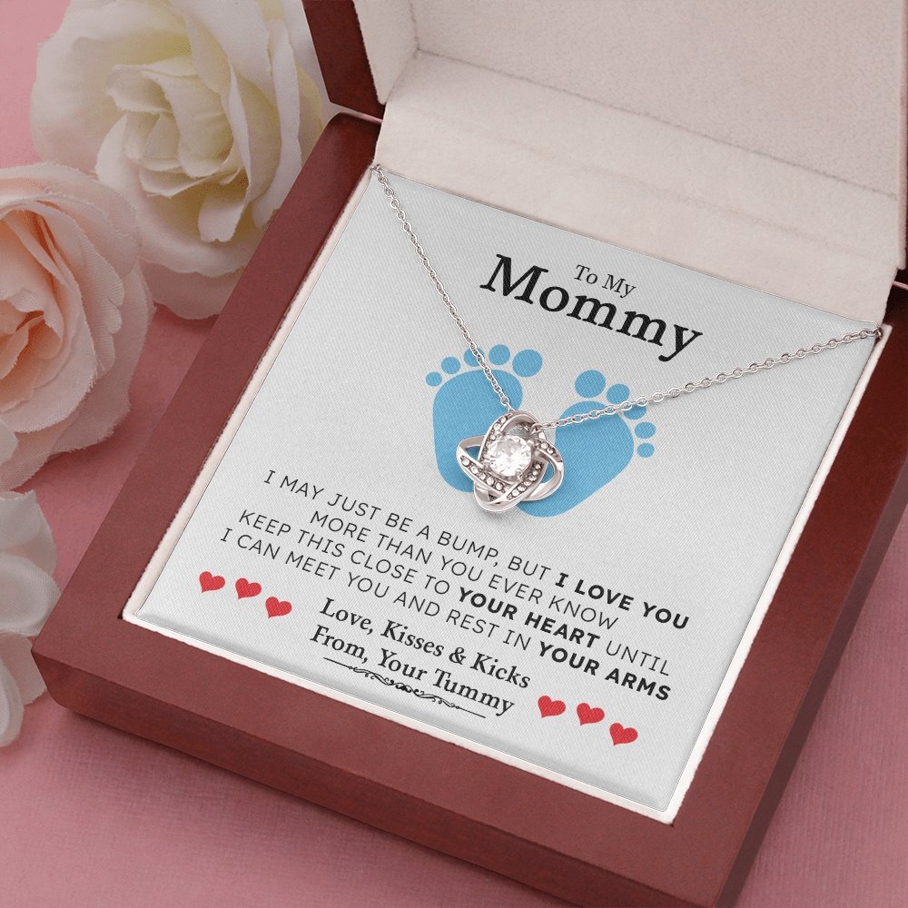 To my Mommy | I May Just Be A Bump 💙💎(Love Knot Necklace) | Jewelry | C30011TG, C30011TR, lx-C30011, PB23-WOOD, PROD-1875621, PT-922, TNM-1, USER-43062 | TageUnlimited