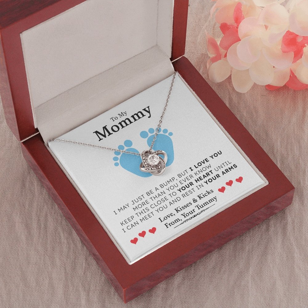 To my Mommy | I May Just Be A Bump 💙💎(Love Knot Necklace) | Jewelry | C30011TG, C30011TR, lx-C30011, PB23-WOOD, PROD-1875621, PT-922, TNM-1, USER-43062 | TageUnlimited