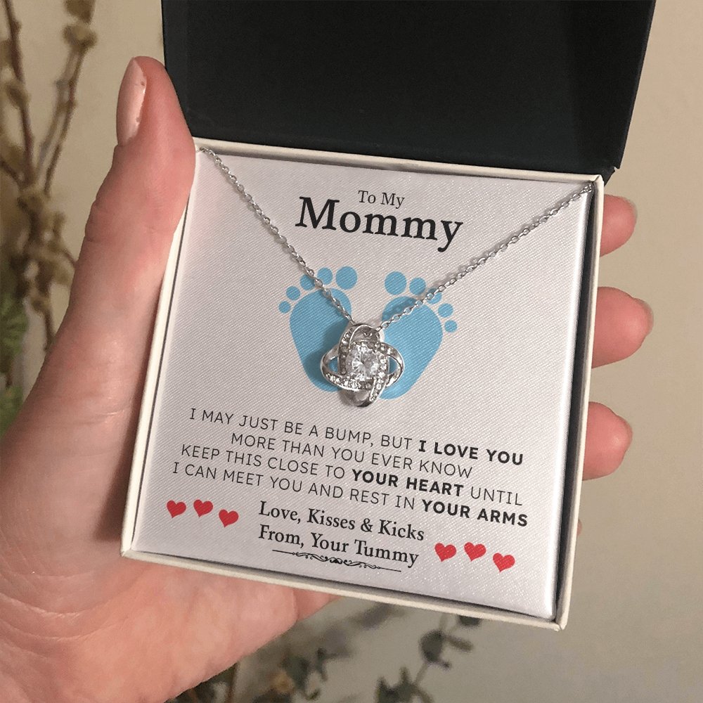 To my Mommy | I May Just Be A Bump 💙💎(Love Knot Necklace) | Jewelry | C30011TG, C30011TR, lx-C30011, PB23-WOOD, PROD-1875621, PT-922, TNM-1, USER-43062 | TageUnlimited
