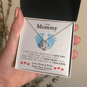 To my Mommy | I May Just Be A Bump 💙💎(Love Knot Necklace) | Jewelry | C30011TG, C30011TR, lx-C30011, PB23-WOOD, PROD-1875621, PT-922, TNM-1, USER-43062 | TageUnlimited