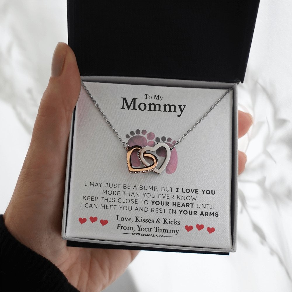To my Mommy | I May Just Be A Bump ❤️💎(Two Hearts Necklace) | Jewelry | C30028T, C30028TG, lx-C30028, PB23-WOOD, PROD-1879231, PT-784, TNM-1, USER-43062 | TageUnlimited
