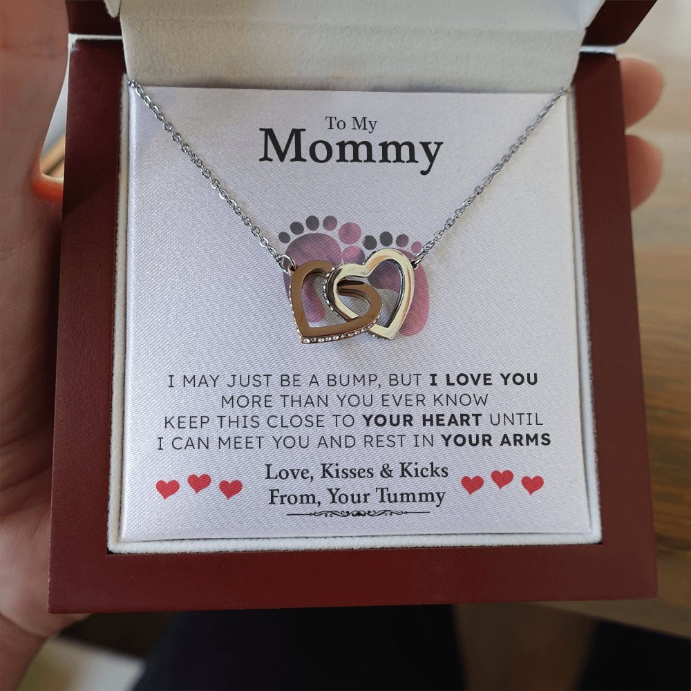 To my Mommy | I May Just Be A Bump ❤️💎(Two Hearts Necklace) | Jewelry | C30028T, C30028TG, lx-C30028, PB23-WOOD, PROD-1879231, PT-784, TNM-1, USER-43062 | TageUnlimited